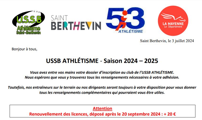 Dossier d'inscription 2024-2025